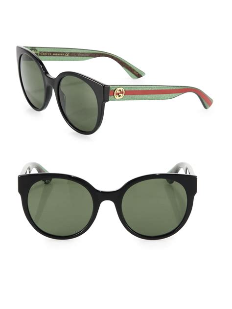 gucci sunglasses black oval|Gucci 54mm round sunglasses.